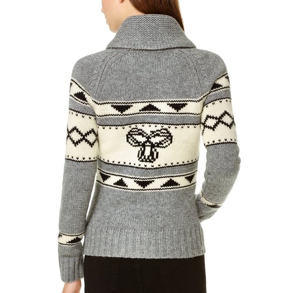 ARITZIA TNA Sea to Sky Cowichan Grey 100% Lambs Wool Sweater Women’s Size XS - Picture 2 of 14
